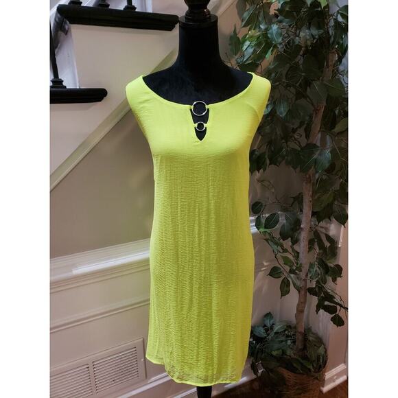 Tacera Womens Green Solid Polyester Round Neck Sleeveless Knee Length Dress 2X - Picture 1 of 13